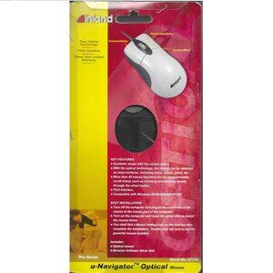 Vintage Inland U-Navigate #7236 PS/2 Interface Programmable Wired Optical Mouse